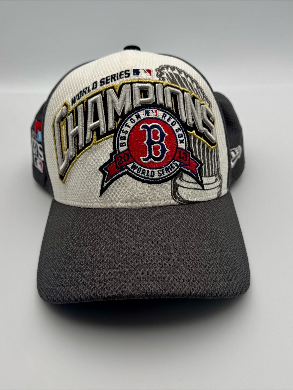New Era Boston Red Sox Champions Hat- White & Dark Gray Official On Field Cap